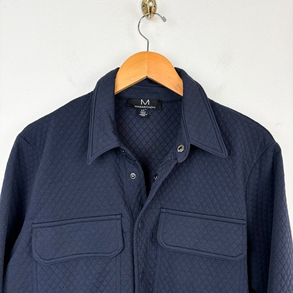 Magaschoni Men's Navy Blue Quilted Lightweight Shirt Jacket Sz S - Picture 3 of 6